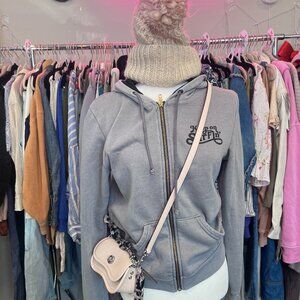 Aviator Nation Grey “ keep on surfin’” Zip-up hoodie